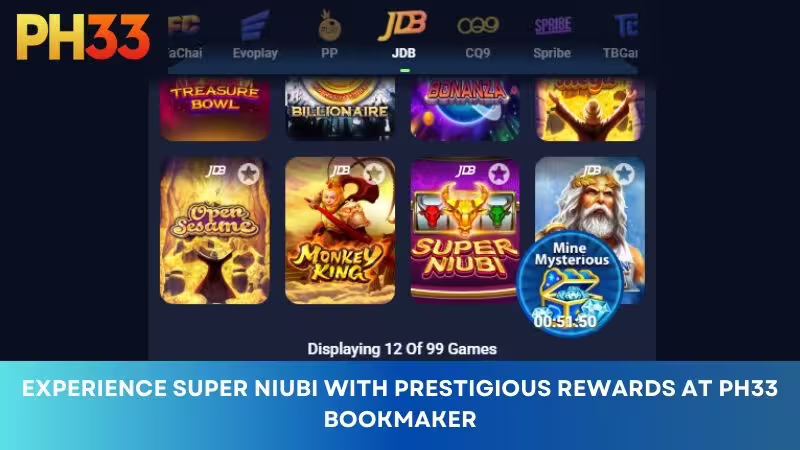 Experience Super Niubi to redeem prestigious rewards at bookmaker PH33