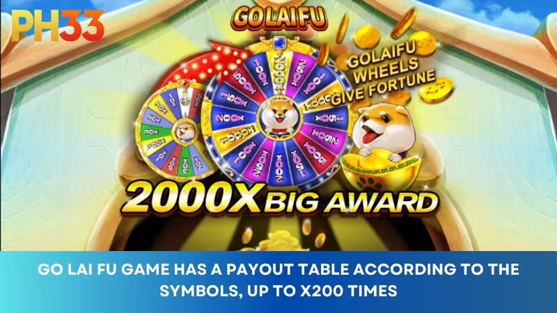 Go Lai Fu game has a paytable according to symbols, up to x200x